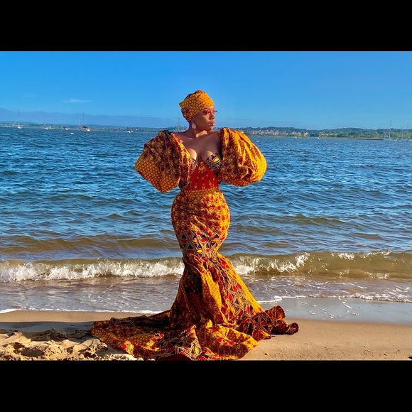 Custom African Print Gown - Picture 3 of 4